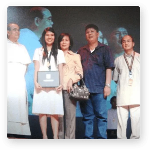 Receiving the Pope Leo XIII Community Development award